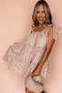 Floral Knotted Straps Tiered Babydoll Dress